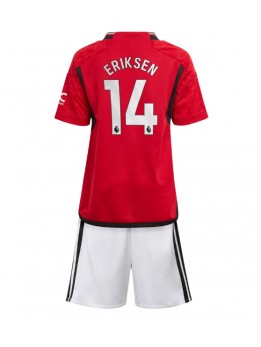 Manchester United Christian Eriksen #14 Replika Hemmakläder Barn 2023-24 Kortärmad (+ byxor)